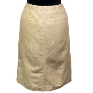 Kasper Linen Skirt Tan
